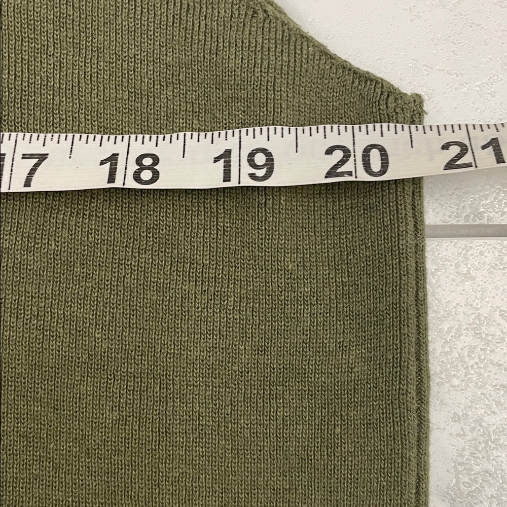 Olive Green Long Sleeveless Waterfall Open Knit Vest Sz M - Picture 12 of 15